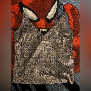 L'AGENCE Snake Print Top